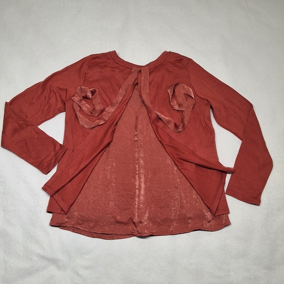 Bobeau Women's Satin Blouse Long Sleeeves Size - Picture 7 of 12